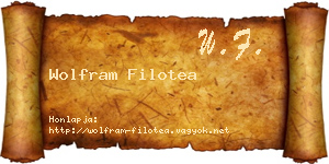 Wolfram Filotea névjegykártya